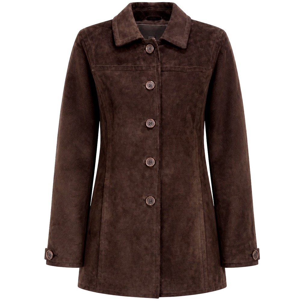 VTG Coach Women Brown Suede Leather Car Coat Jacket XS